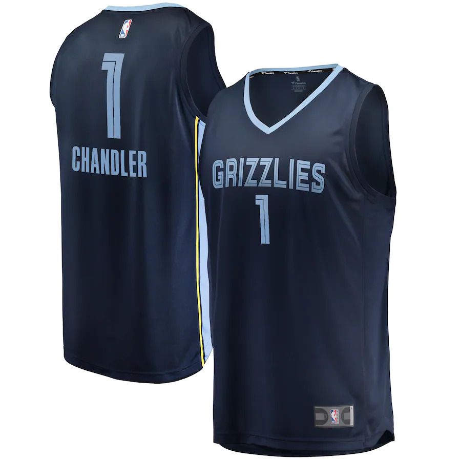 Men Memphis Grizzlies #1 Kennedy Chandler Fanatics Branded Navy Draft Second Round Pick Fast Break Replica Player NBA Jersey